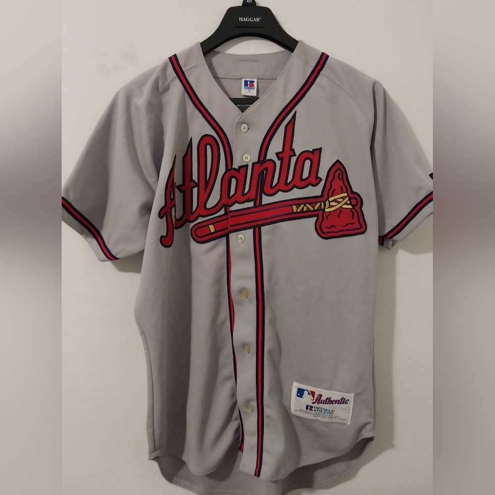 Russell Atheltic Atlanta Braves Away Jersey Andruw Jones Size 44 Bnwts